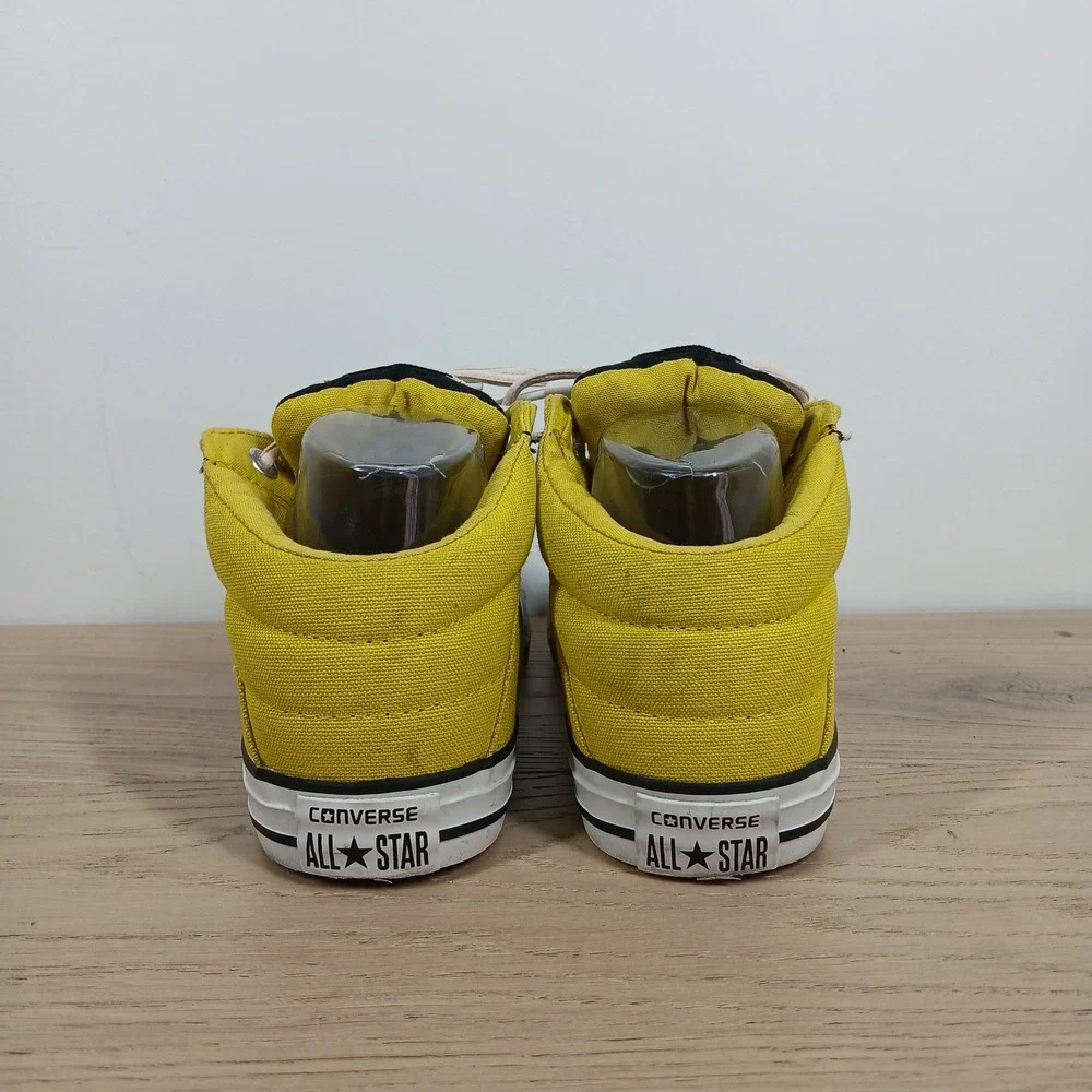Converse Chuck Taylor All Star Mid Sneaker Unisex Junior 5.5 Black Yellow Canvas